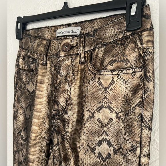 BLUE CONNECTION Brown Snake Skin Pattern Pants - Size Women's 5-6/30 NICE - Picture 3 of 5